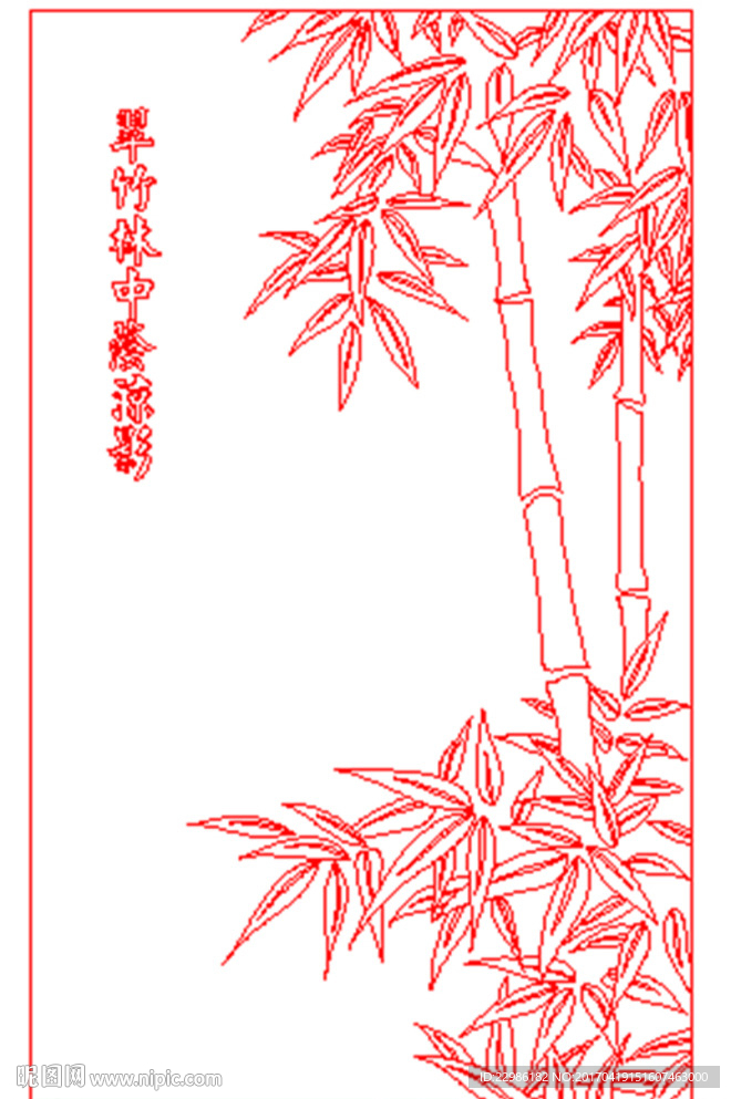 竹子矢量线条图