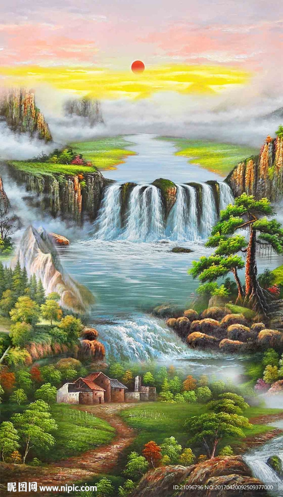 山水油画风景