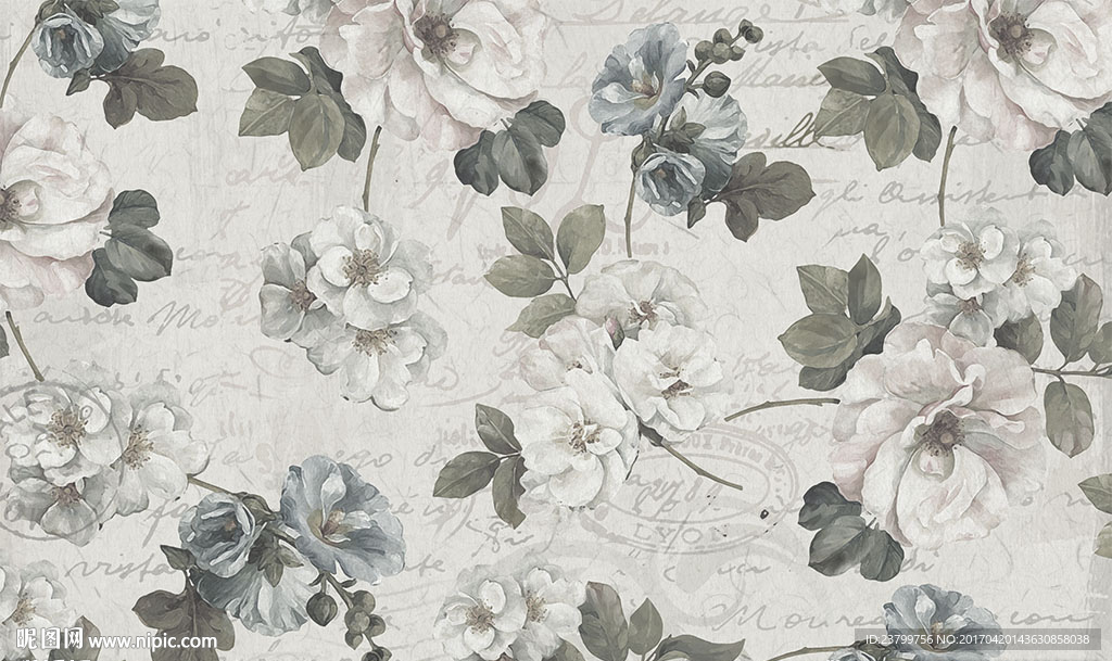 简约艺术花朵背景墙装饰画
