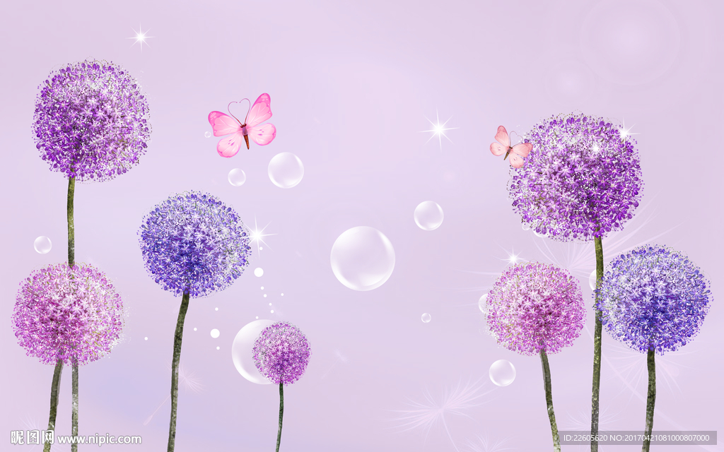 蒲公英背景墙 壁画