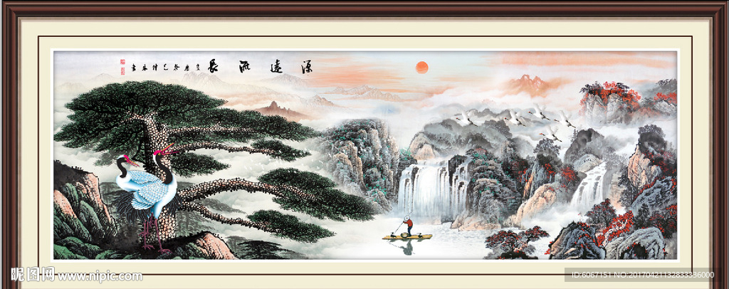 国画迎客松