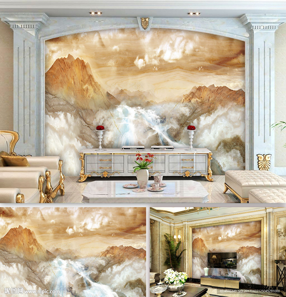 大好山河山水大理石纹