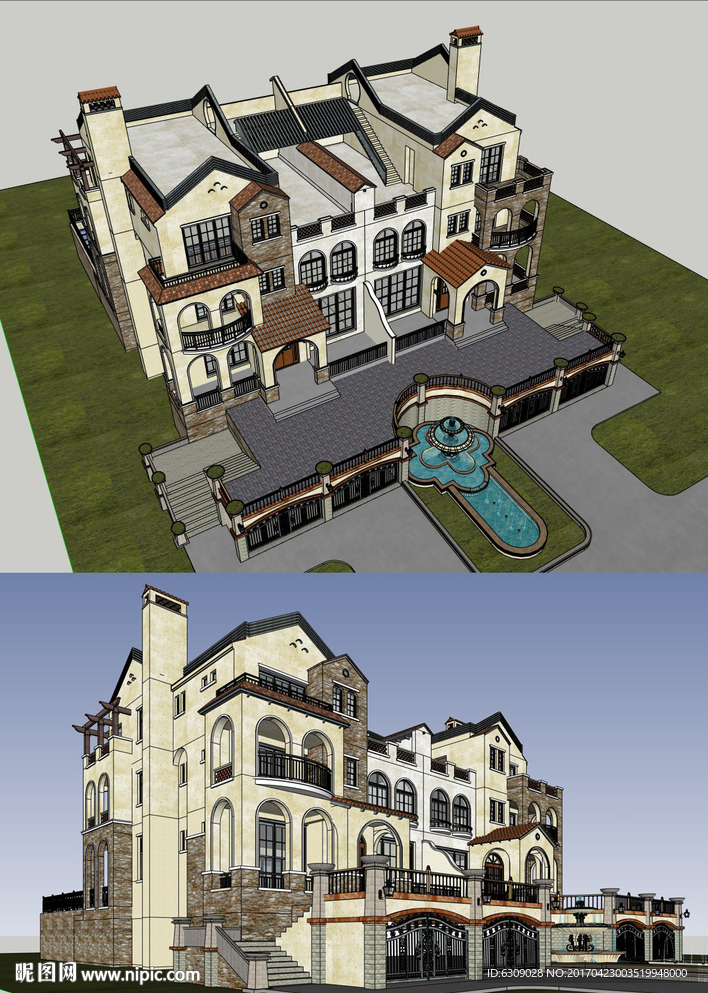 SketchUp别墅模型