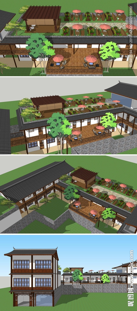 中式风格民宿庭院