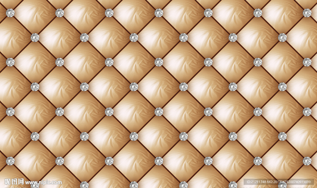 欧式软包钻石电视背景墙