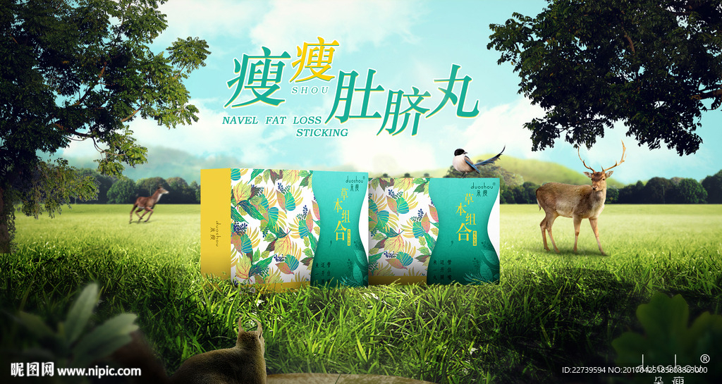 减肥品牌创意合成海报