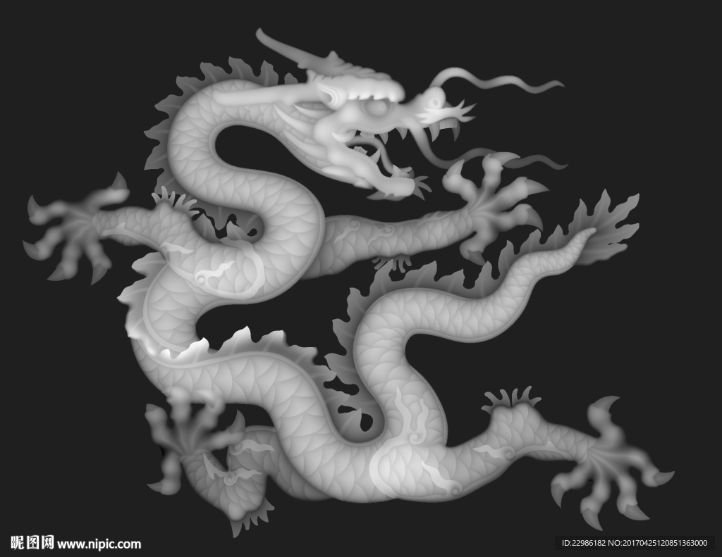 龙灰度图