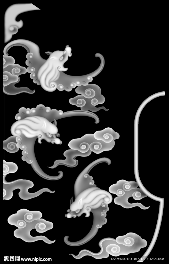 蝙蝠腿浮雕灰度图