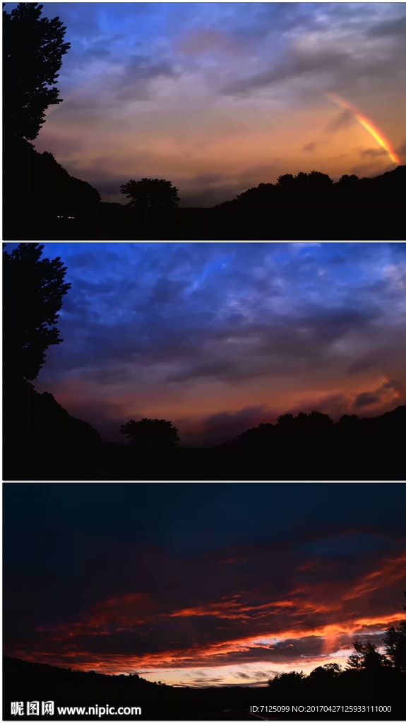黄昏天空彩虹桥