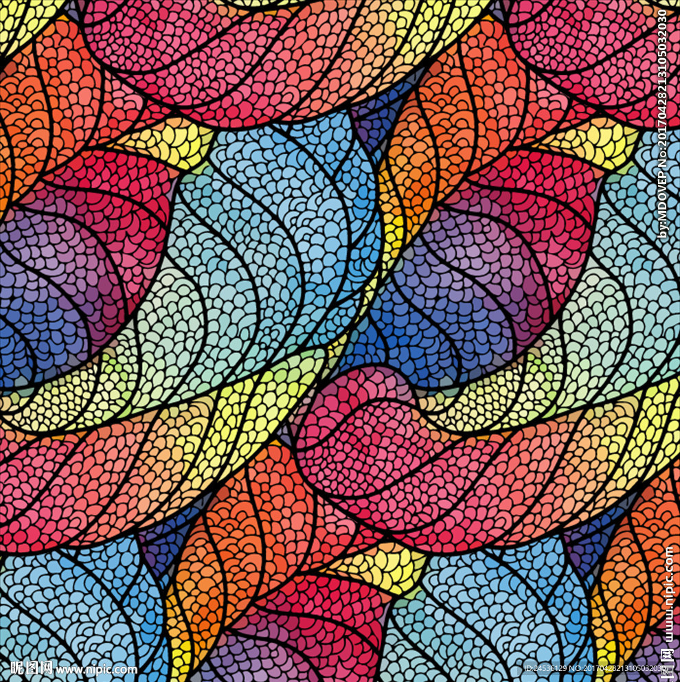 七彩无缝叶子