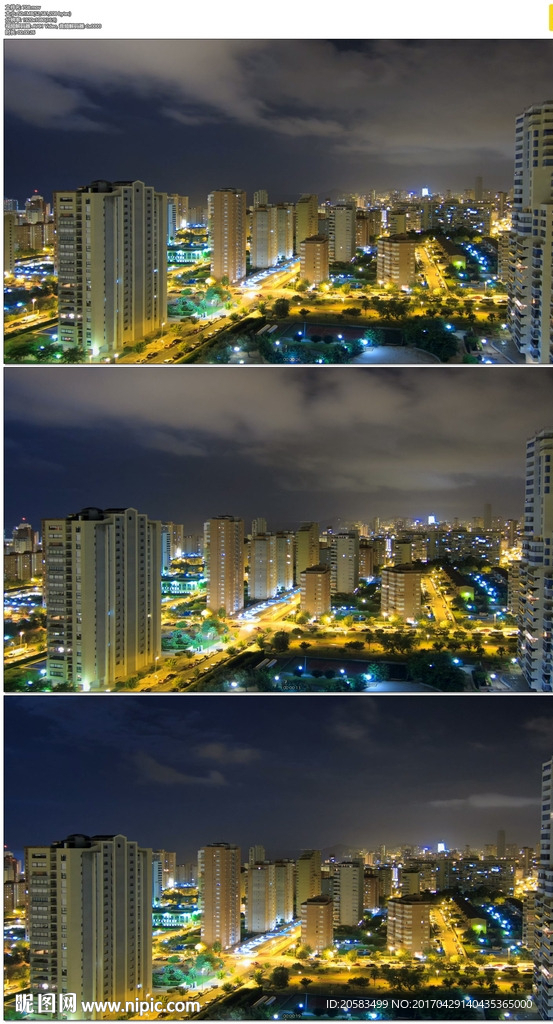 西班牙城市夜景延时摄影