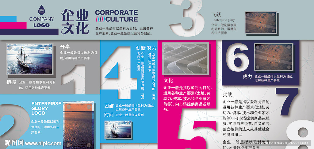 大气立体彩色企业文化墙公司简介