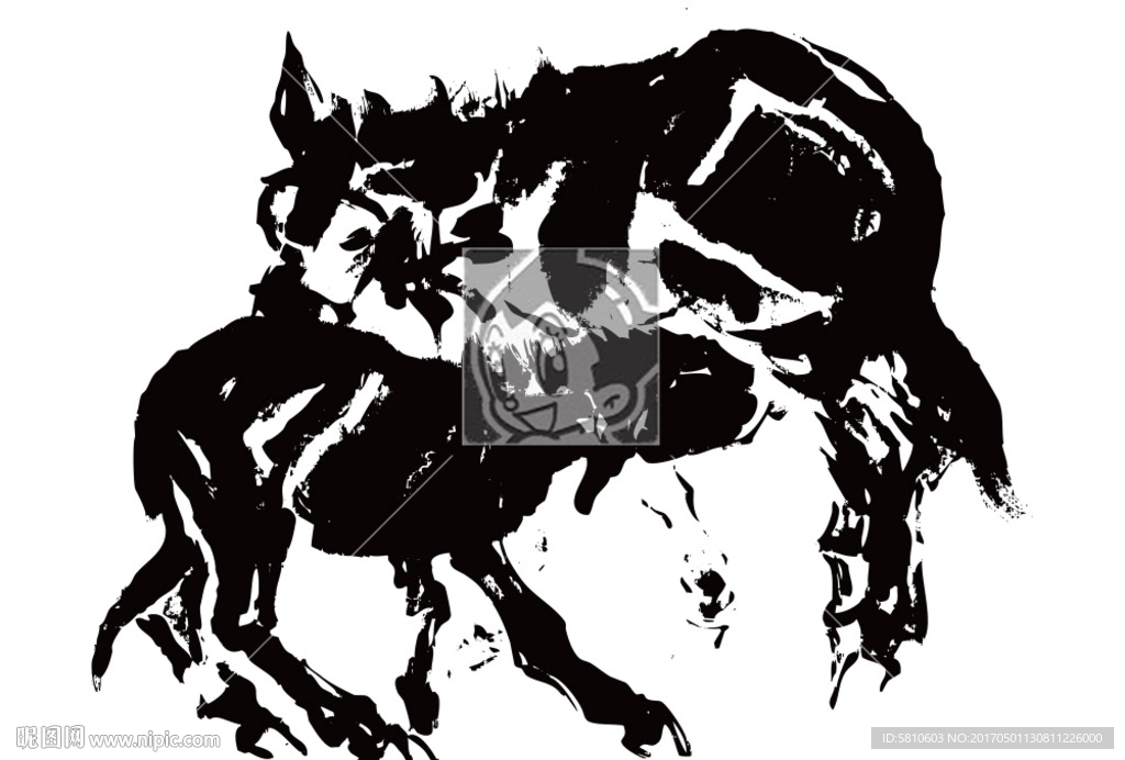 驴 书法绘画
