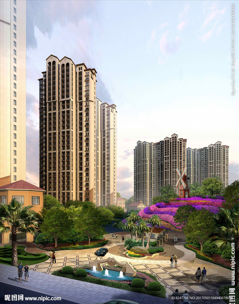 住宅区小山花园景观效果图