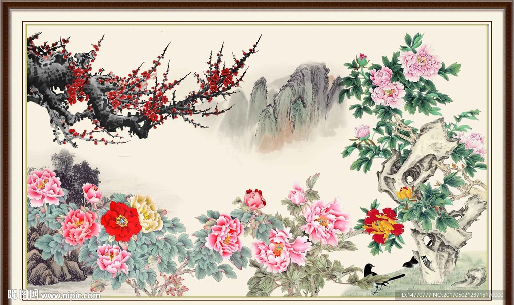 国画牡丹