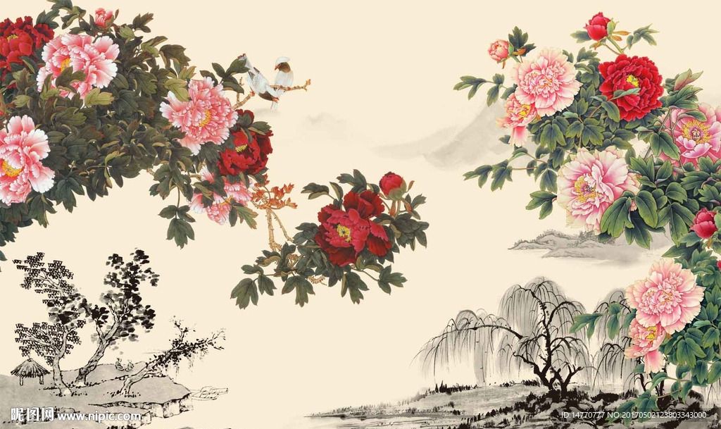国画牡丹