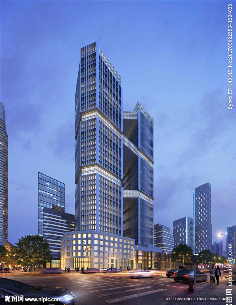 夜景公建商业街效果图