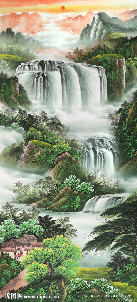 竖幅山水画