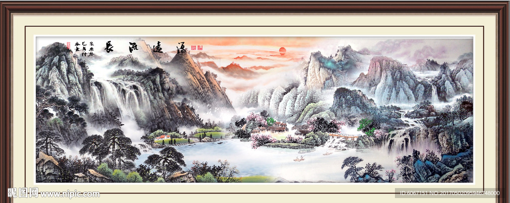国画旭日东升