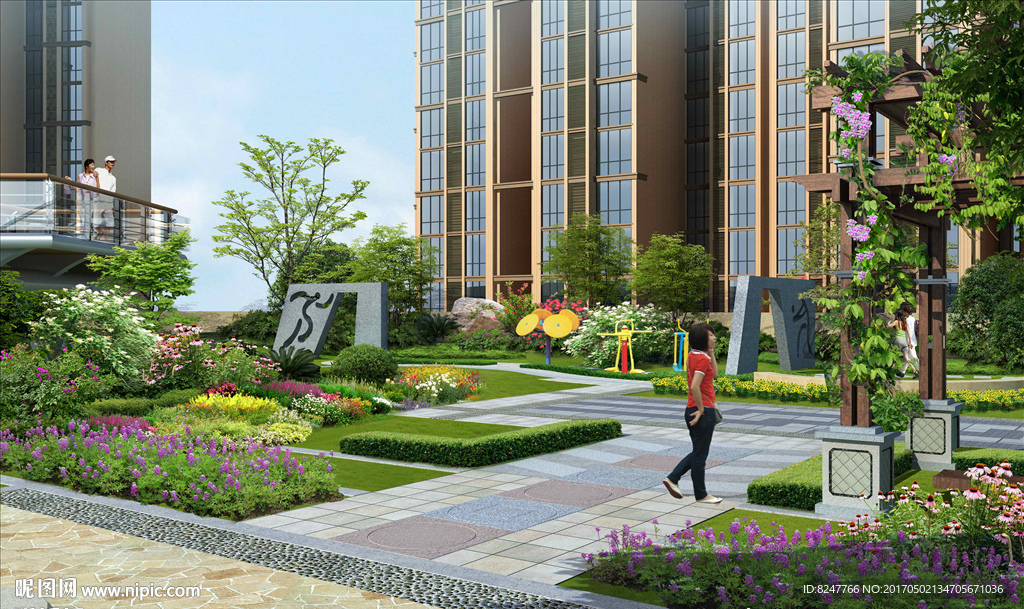 后花园休闲区景观效果图