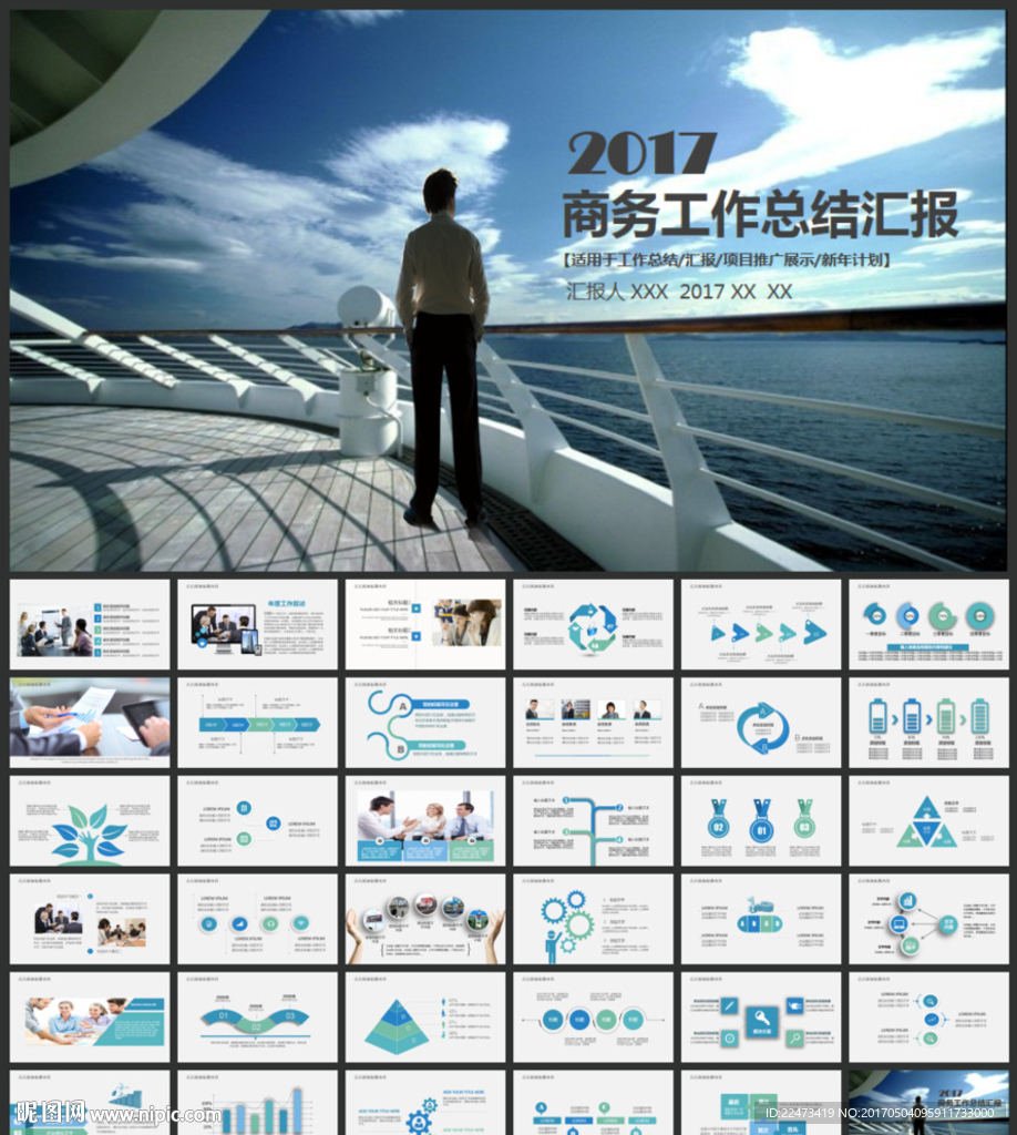 商务工作总结汇报述职报告PPT