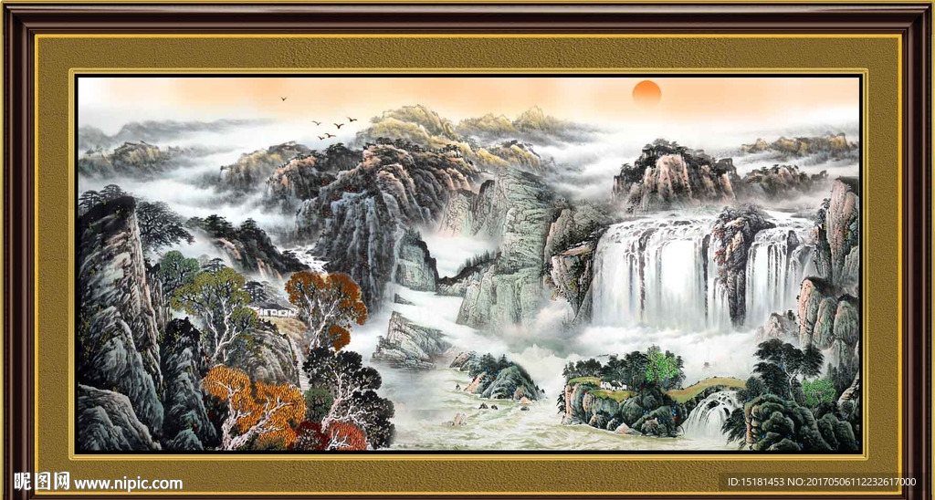 国画山水 财源滚滚