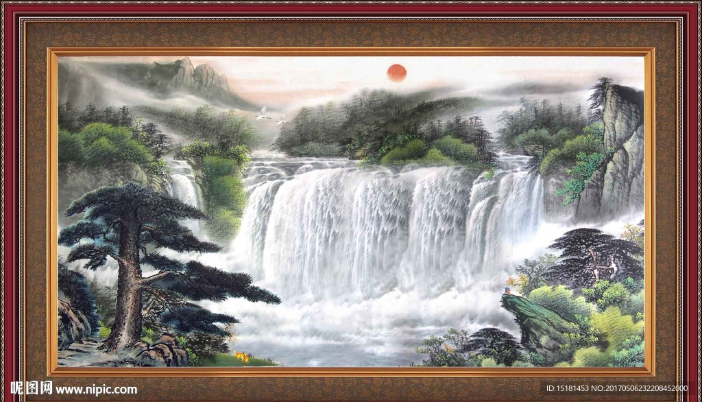 国画山水 财源滚滚