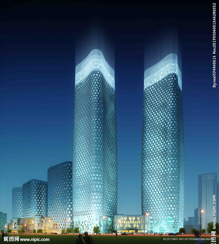 夜景公建商业街效果图