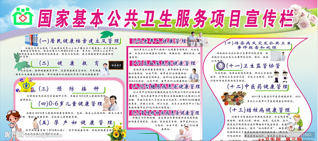 国家基本公共卫生服务项目宣传栏