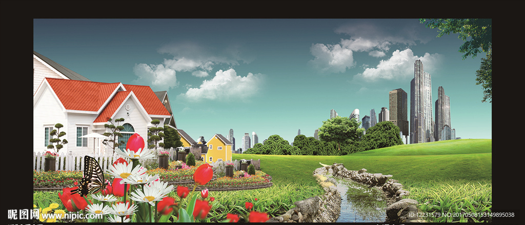 别墅区背景图