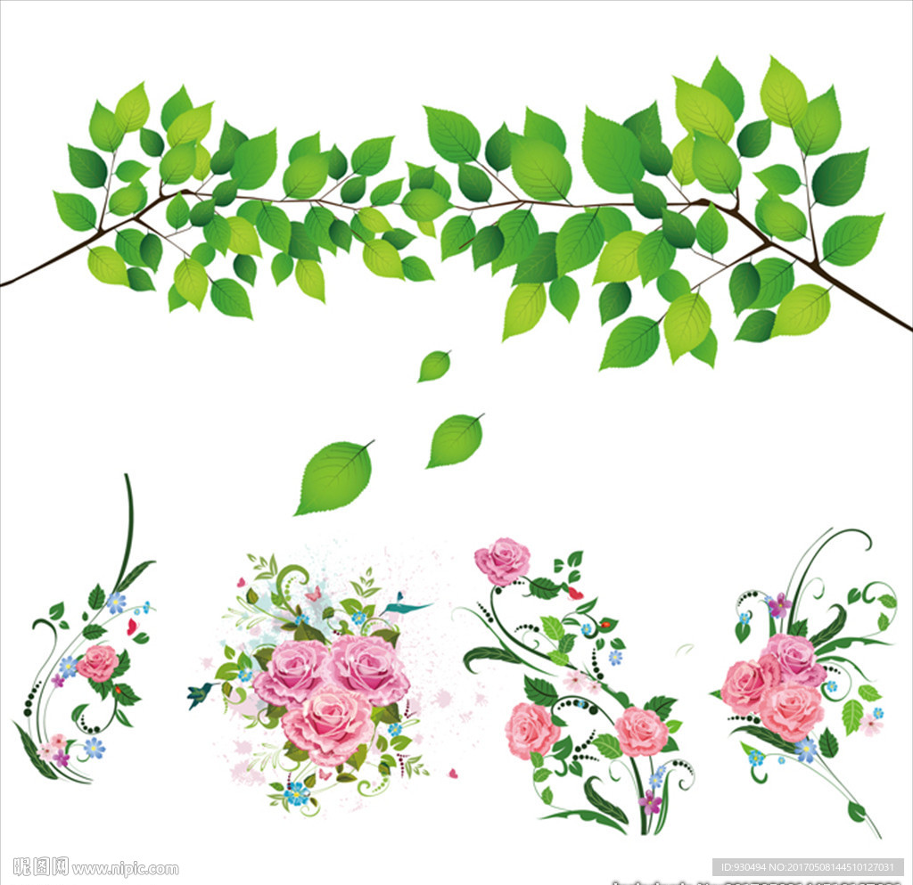 树叶花