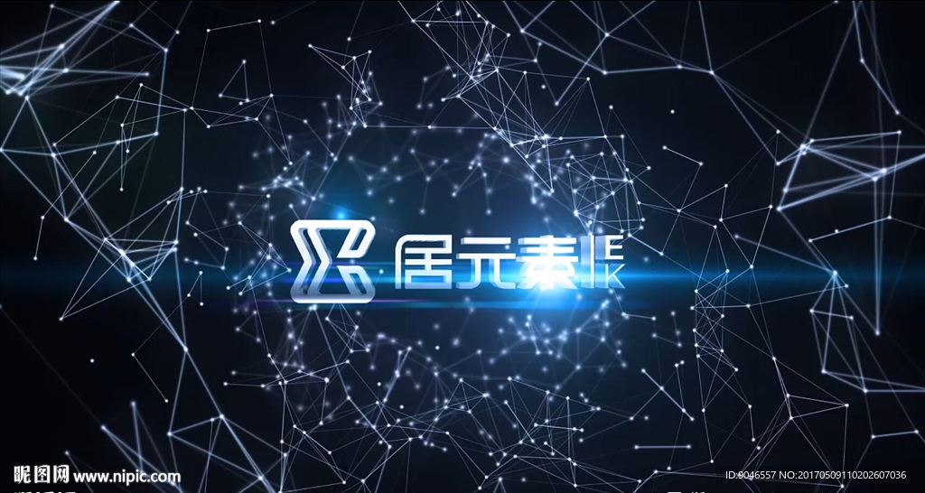 点线连接字幕展示片头