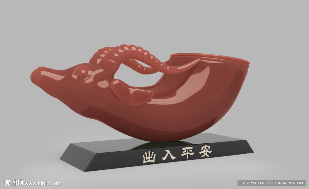 3d兽首熏香装饰模型