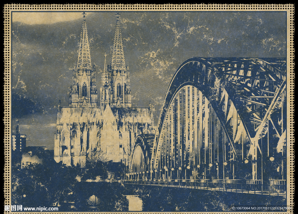 欧美复古风景装饰画