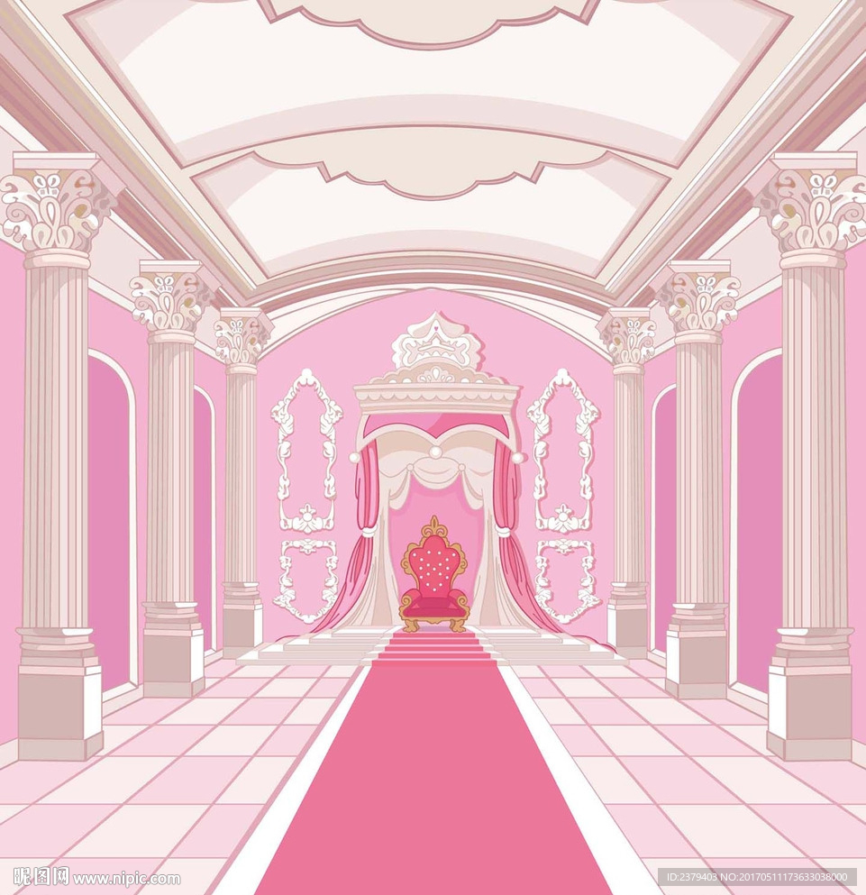 粉红色的婚礼大堂