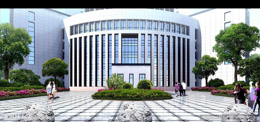 球体装饰大理石酒店入口图