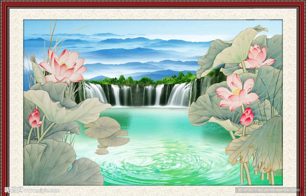 山水风景荷花