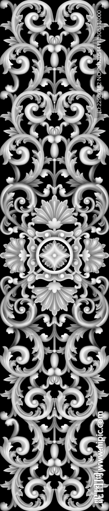 镂空样花雕刻浮雕灰度精雕图