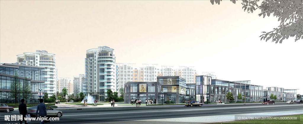 商业街建筑效果图