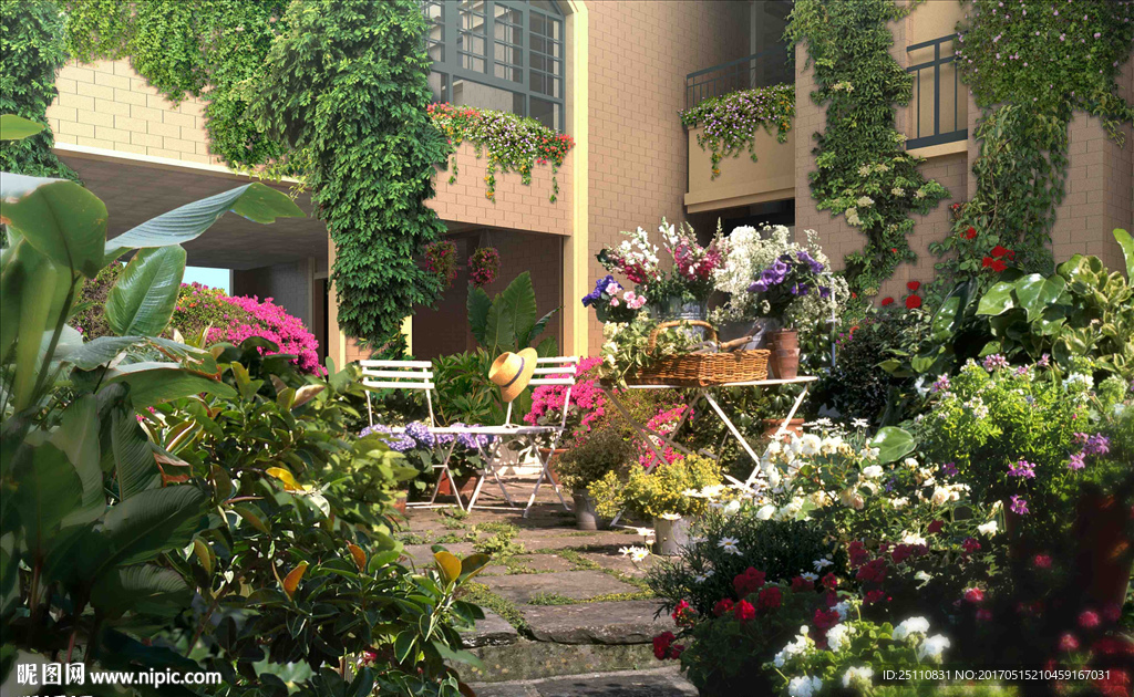 低点植物景观场景绿化图