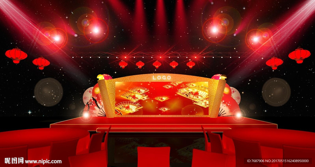 中式春节喜庆舞台