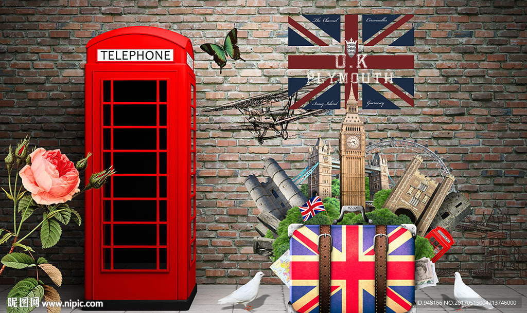 英国风情复古装饰画