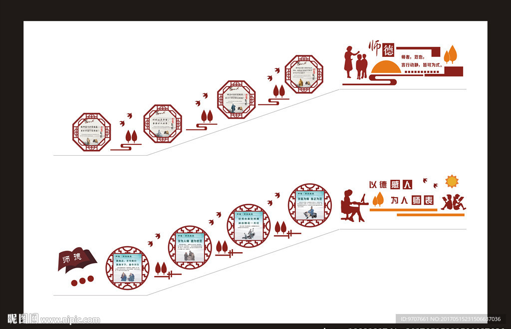 师德楼梯文化墙