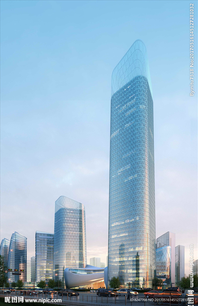 超高层CBD商务中心建筑效果图