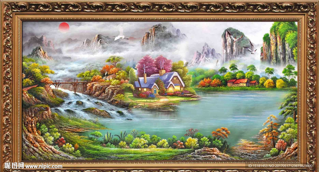 聚宝盆油画