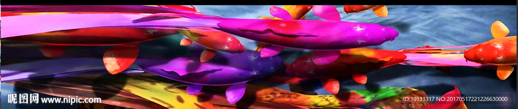 3D方格彩色鱼视频素材