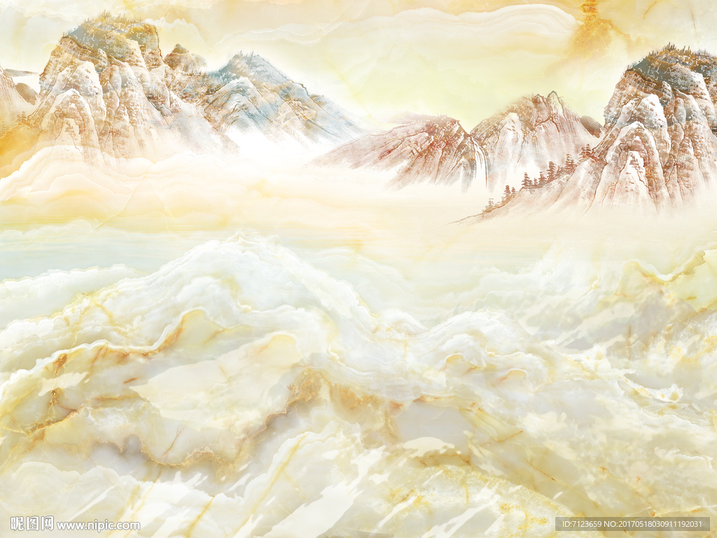 气吞山河大气山水石纹大理石纹