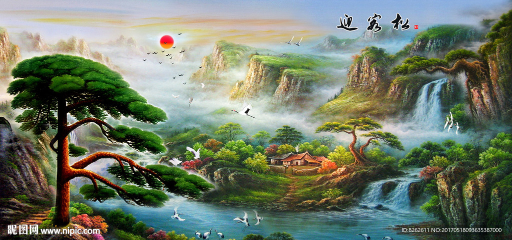 聚宝盆油画