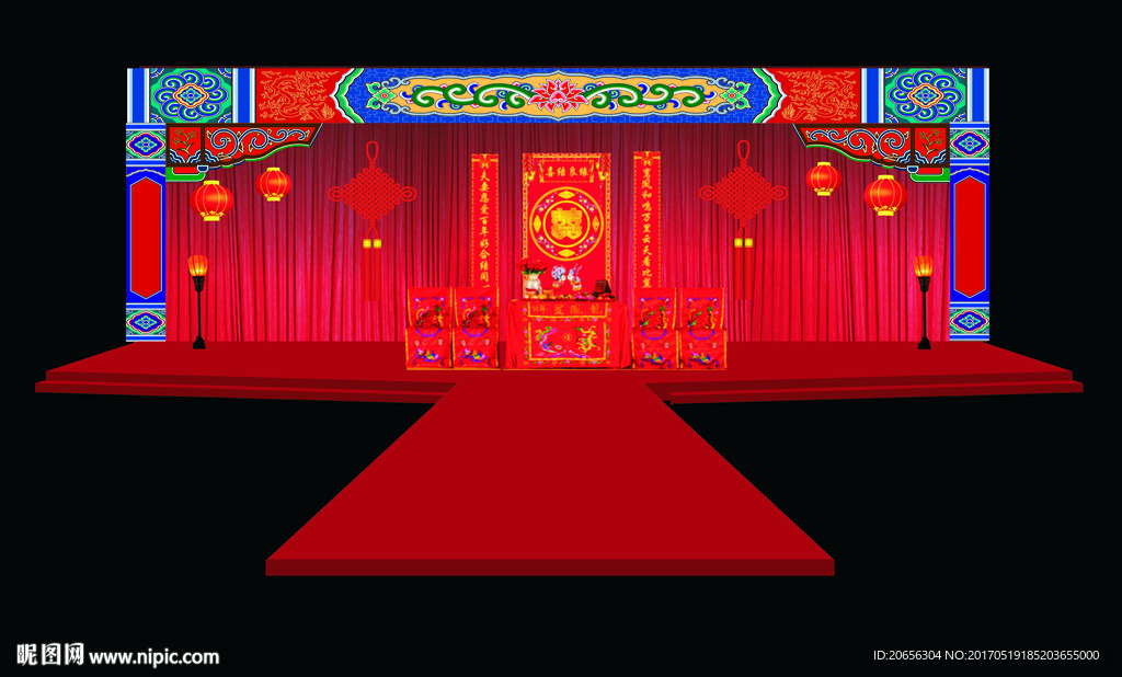 中式舞台背景效果