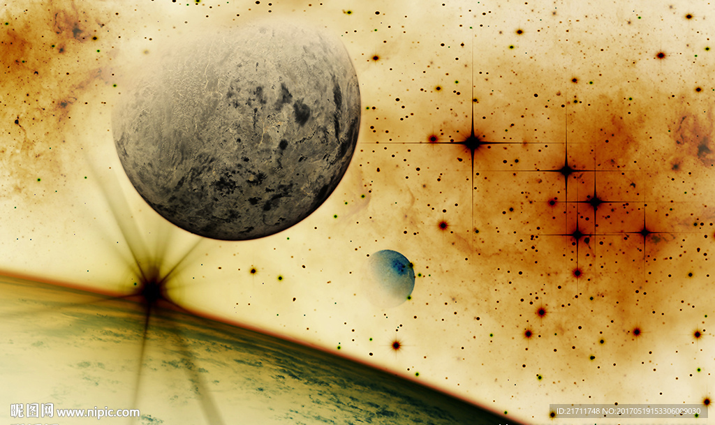 梦幻太空星球电视背景墙